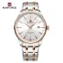 NAVIFORCE 9230 Fashion Lover's Wristwatch Waterproof Quartz Calendar Watches Stainless Steel Band Clock - Silver RoseGold White